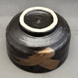日本製 美濃燒 源氏刷毛目 黑金抹茶碗 | 清水燒 黑釉 茶具 茶道 京都工藝