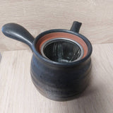 日本製 美濃燒 黑色備前六兵衛茶壺 500cc | 泡茶壺 茶壺 側把壺