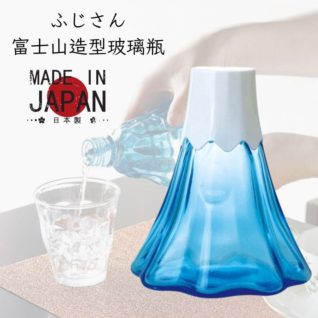 日本製 富士山造型玻璃瓶 375ml | 酒瓶 水瓶 飲料瓶 果汁瓶 玻璃瓶