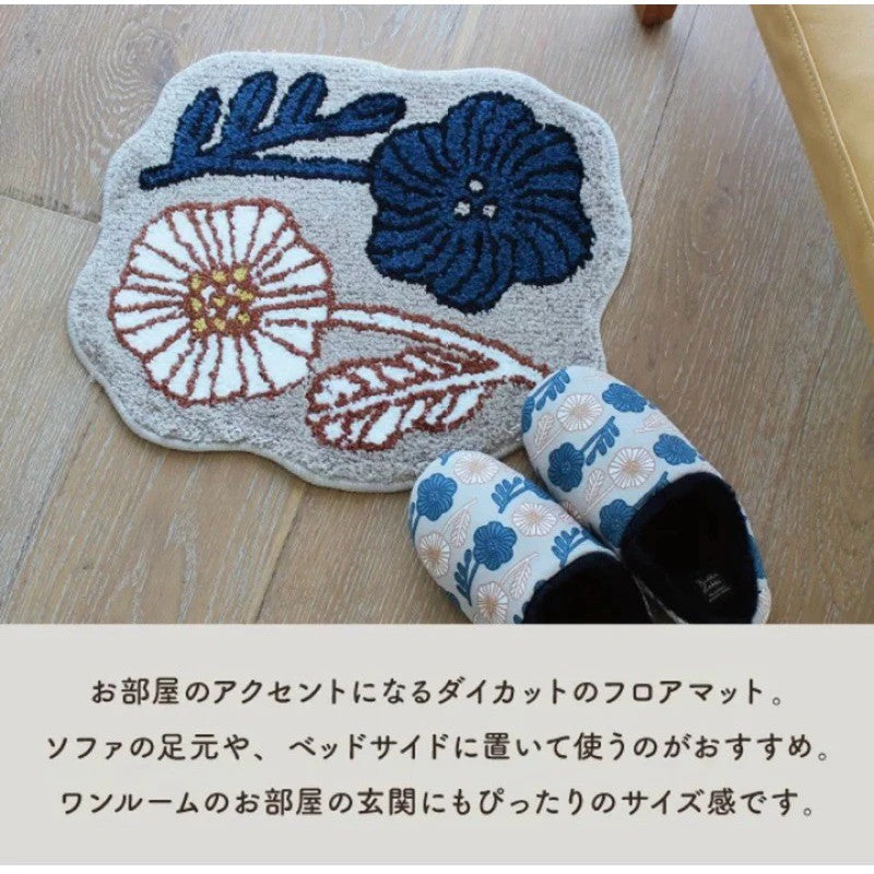 日本 Kukka Lokki 花與鳥北歐風地毯 | 地墊  腳踏墊 玄關腳踏墊 地毯 浴室踏墊