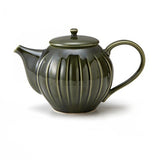 日本製 美濃燒 Miyama 深山 shinogi 鎬紋織部釉茶壺 | 泡茶壺 花茶壺 茶具