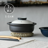 美濃燒 宴會黑白色土鍋 7號/8號∣ 鍋具 砂鍋