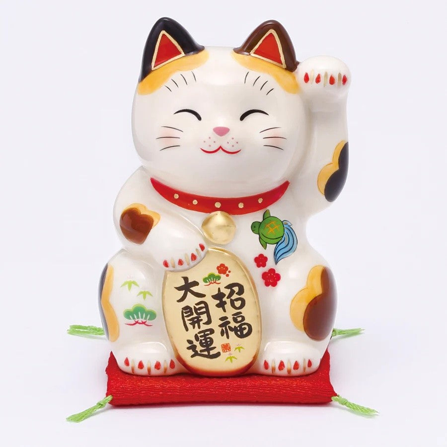 藥師窯 彩繪招福金運招財貓∣一對 右手 左手 開店送禮 擺飾 招財 招福