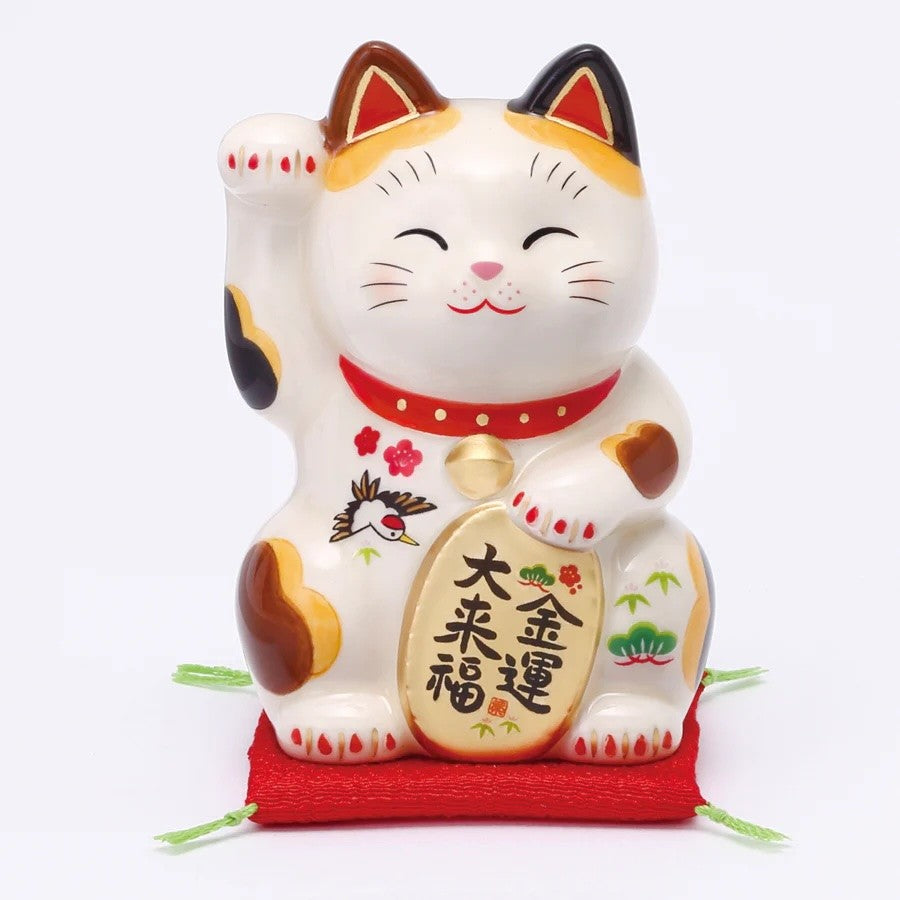 藥師窯 彩繪招福金運招財貓∣一對 右手 左手 開店送禮 擺飾 招財 招福
