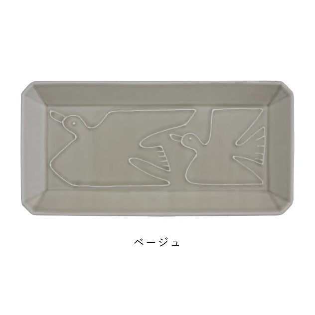 日本製 COTORIRO 波佐見燒 小鳥長盤 23.5cm | 方盤 長盤 魚盤 長皿