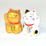 日本 藥師窯 錦彩招財貓擺飾 | 白 金 招財貓擺件 開運招福