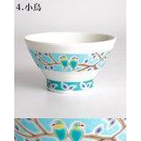 九谷燒 青郊窯 日本製彩繪飯碗和湯匙 11.5cm | 中國風 收藏碗 茶碗