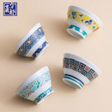 九谷燒 青郊窯 日本製彩繪飯碗和湯匙 11.5cm | 中國風 收藏碗 茶碗