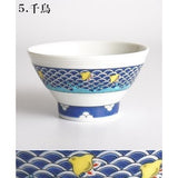 九谷燒 青郊窯 日本製彩繪飯碗和湯匙 11.5cm | 中國風 收藏碗 茶碗