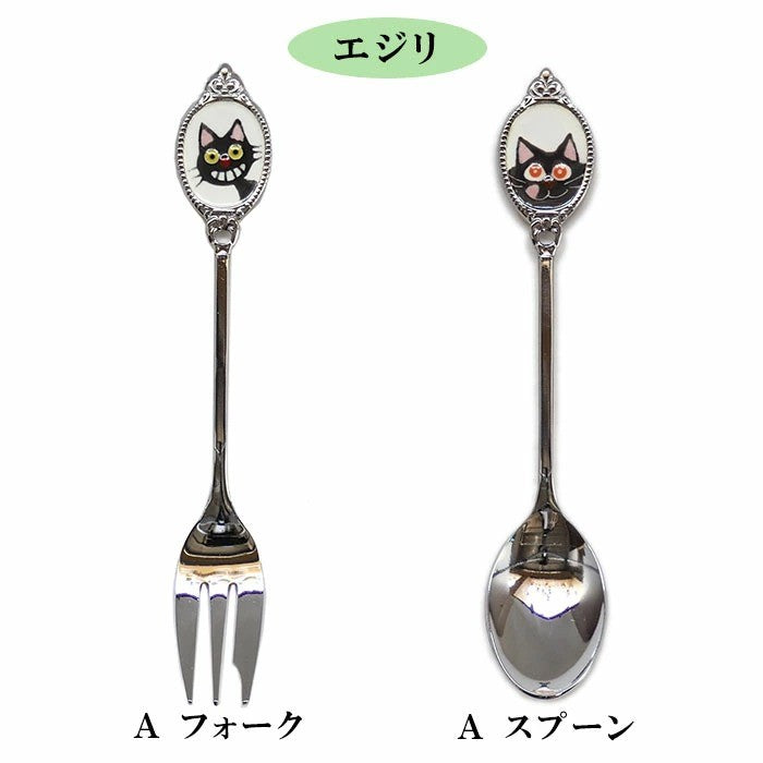 日本製 高桑金屬 燕三條 琺瑯七寶貓咪餐具 | 湯匙 叉子 水果叉