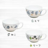 日本製造 北歐那維亞風 超輕量 陶瓷咖啡杯 | 湯碗 馬克杯 樹葉 貓咪 小鳥三款可選