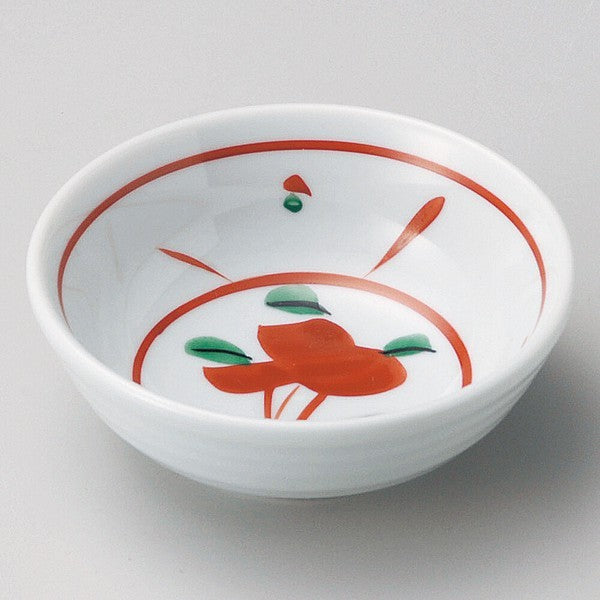 陶瓷碗 日本製 美濃燒 10cm｜赤繪花 赤野花 壽喜燒碗 小碗 飯碗 美濃燒碗 日式碗 餐具碗 復古碗