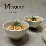 美濃燒 花形陶瓷茶碗︱米色 黑色 小碗 飯碗 對碗 日式餐具