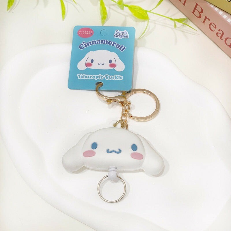 日本 正版三麗鷗 矽膠伸縮鑰匙圈 | Sanrio 易拉扣 鑰匙扣 酷洛米 美樂蒂 凱蒂貓