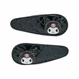 日本 三麗鷗 Sanrio 菱格紋髮夾2入組 | 金屬風 瀏海夾 小髮夾 HelloKitty 美樂蒂
