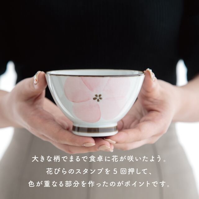 日本製 BISQUE 波佐見燒 花卉飯碗 三色 | 小碗 陶瓷碗 夫妻碗 對碗 家庭用碗