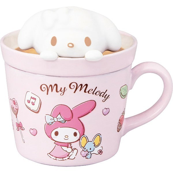 日本 正版三麗鷗 Sanrio 立體拉花造型馬克杯 | 陶瓷杯 把手杯 拉花杯蓋 美樂蒂 酷洛米