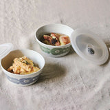 美濃燒 Blossom 陶瓷沙拉碗 附蓋∣480ml + 260ml 飯碗 日式餐具