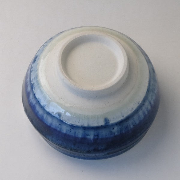 日本製 美濃燒 藍流釉片口抹茶碗 | 抹茶碗 手刷抹茶 抹茶拿鐵 釉色抹茶碗