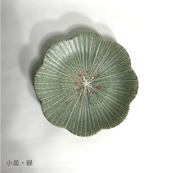 日本製 美濃燒 泥漿描繪技法 陶瓷造型花盤｜日常餐桌陶瓷小碟 點心碟 甜點碟 小菜碟 盤子 陶瓷盤