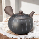 日本製 常滑燒 春秋黑泥白點線茶壺 | 急須壺 側把急須壺 日式茶壺 常滑燒茶壺