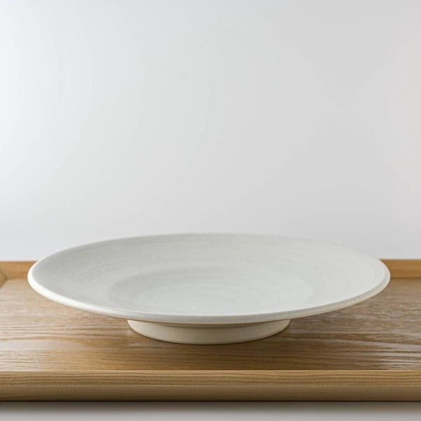 日本製 25cm 職人窯燒質感 霧氷冰裂紋美濃燒大餐盤 | 餐盤 沙拉盤 義大利麵盤 擺盤餐盤 和食器