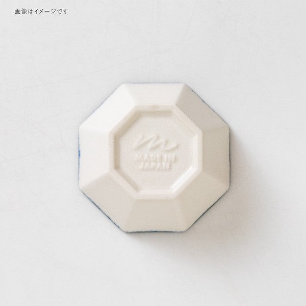 日本製 美濃燒 簡約藍月白 陶瓷 八角小碗｜日系質感陶瓷小缽