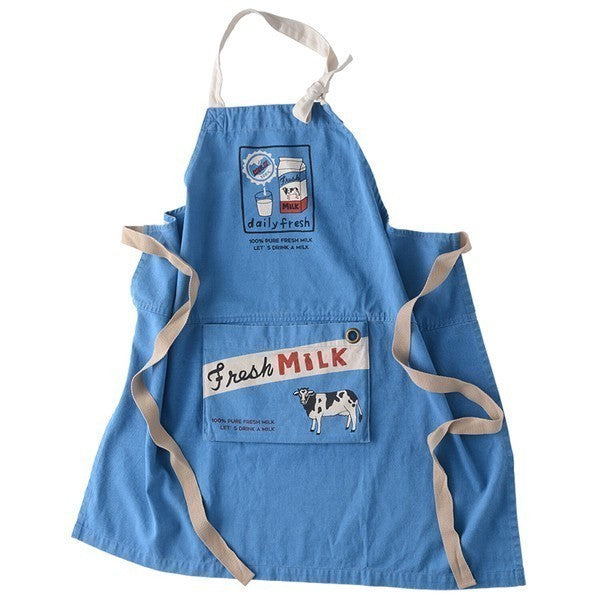 ANDPACKABLE 棉質復古印花圍裙 約80×80cm｜日常居家廚房圍裙 料理圍裙 BBQ戶外圍裙