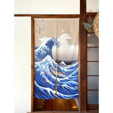 日本製 白波神奈川沖浪裏 葛飾北斎白波 廚房門簾 日式門簾 透光門簾 長門簾 85×150cm 85×120cm 85×90cm