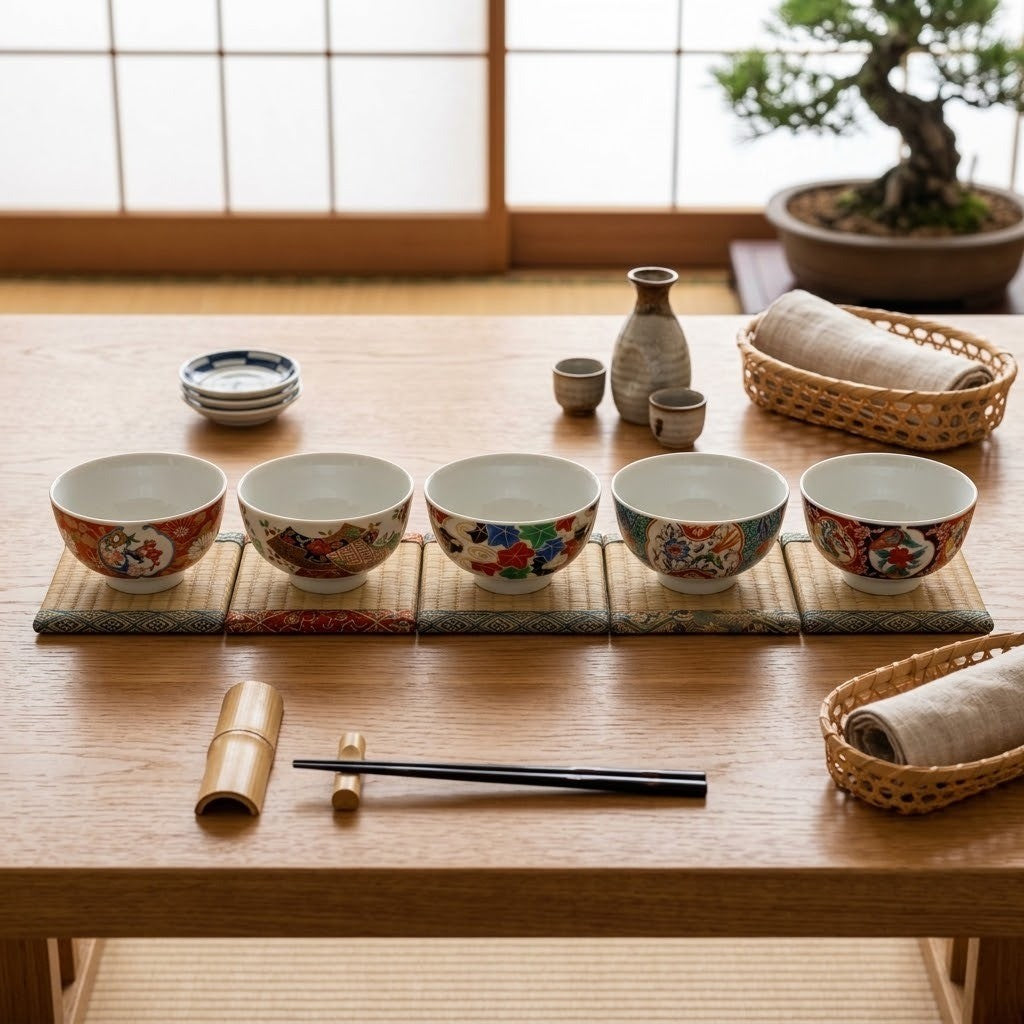 日本製 美濃燒 伊萬里風手繪花卉飯碗 | 職人窯燒陶瓷飯碗 日本廚房陶瓷碗 湯碗 茶碗 日式風格碗