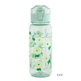 日本 BISQUE 透明可愛彩色花朵水壺520ml｜可冷凍 冷水壺 彈蓋水壺 直飲水壺 透明水壺