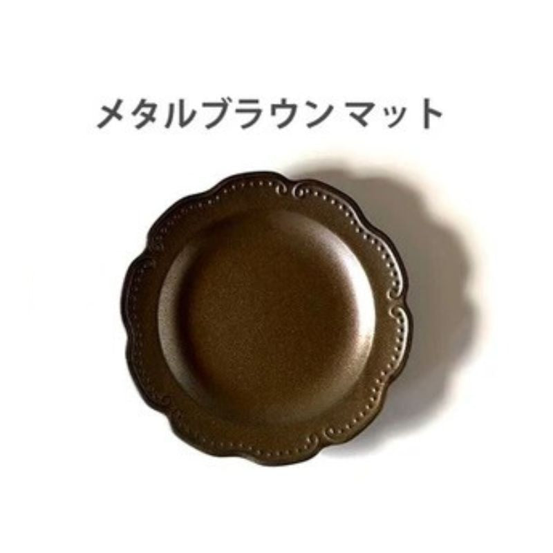 日本製 美濃燒 葉紋浮雕花型陶瓷圓盤 17.5cm｜7色可選｜法式餐盤 甜點盤 水果盤