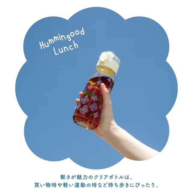 日本 BISQUE 透明可愛彩色花朵水壺520ml｜可冷凍 冷水壺 彈蓋水壺 直飲水壺 透明水壺
