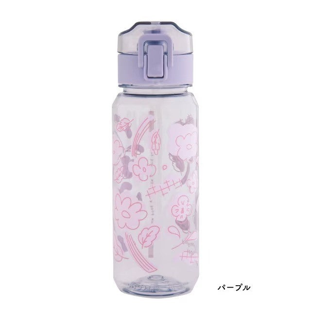 日本 BISQUE 透明可愛彩色花朵水壺520ml｜可冷凍 冷水壺 彈蓋水壺 直飲水壺 透明水壺