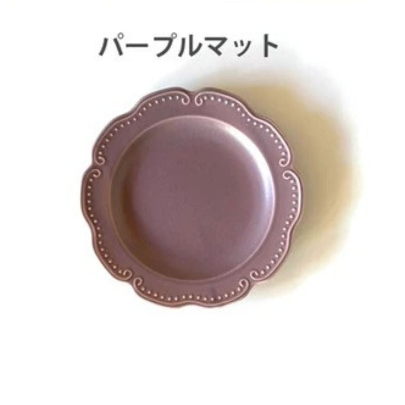 日本製 美濃燒 葉紋浮雕花型陶瓷圓盤 17.5cm｜7色可選｜法式餐盤 甜點盤 水果盤