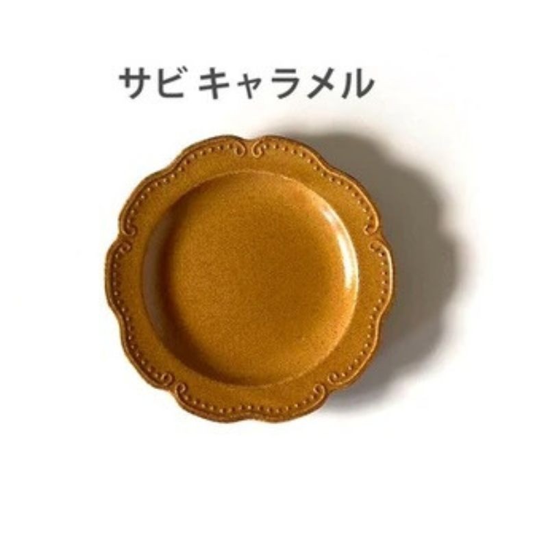 日本製 美濃燒 葉紋浮雕花型陶瓷圓盤 17.5cm｜7色可選｜法式餐盤 甜點盤 水果盤