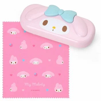 日本 Sanrio 三麗鷗 大臉造型眼鏡盒 | 大耳狗 怕洽狗 酷洛米 硬殼眼鏡盒 附眼鏡布