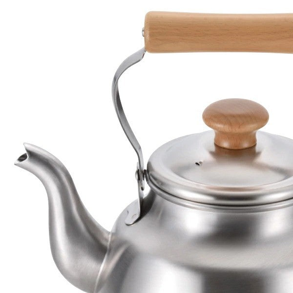 日本製 千歲 木製手柄不鏽鋼茶壺2.7L 可用IH爐&瓦斯爐｜煮茶壺 泡茶壺 IH爐茶壺