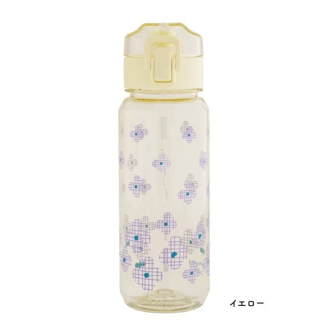 日本 BISQUE 透明可愛彩色花朵水壺520ml｜可冷凍 冷水壺 彈蓋水壺 直飲水壺 透明水壺