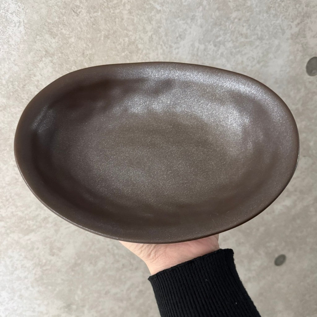 日本製 美濃燒 日系咖啡廳風 橢圓咖哩盤 24cm｜陶瓷盤 沙拉盤 義大利麵盤