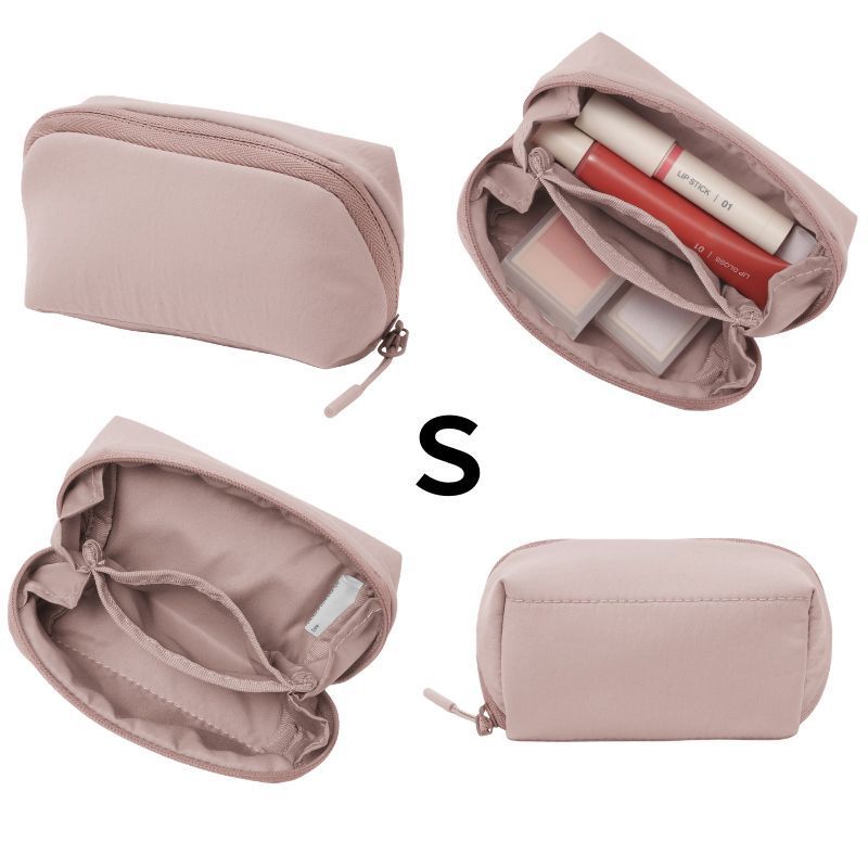 日本 MUJI 無印良品 防潑水化妝包 S/M 黑色 粉色 化妝包大容量 小化妝包 防水化妝包