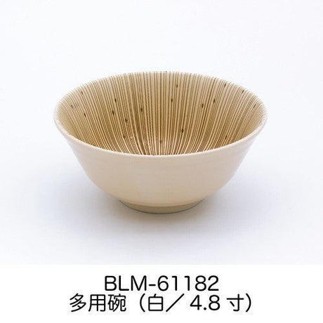 日本製 美濃燒 千段十草 陶瓷碗｜飯碗 湯碗 餐碗 - 富士通販